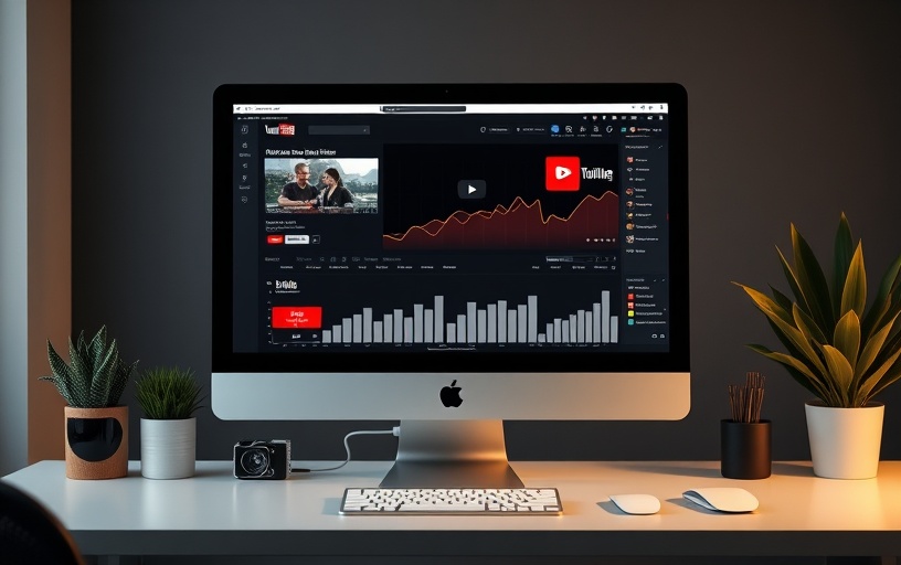 PC画面に映るYouTube分析ツールの画像のサムネイル
